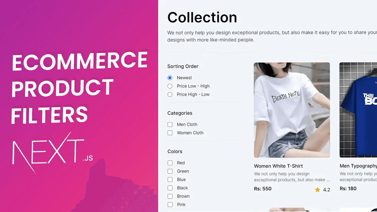Ecommerce Products Filter in Next.js and TailWindCSS