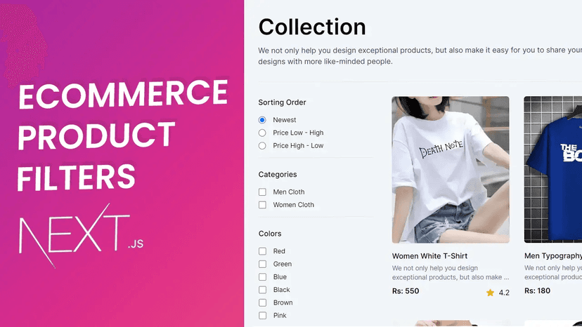 Ecommerce Products Filter in Next.js and TailWindCSS
