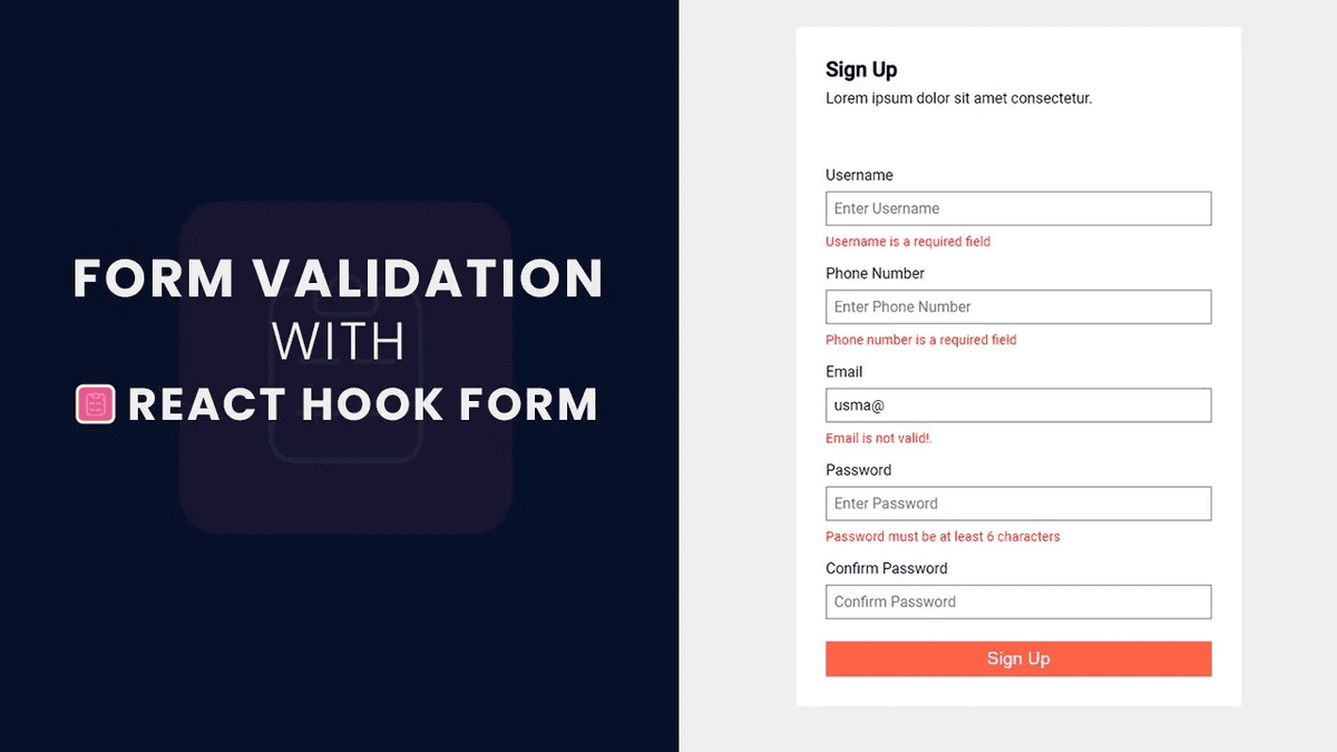 Form Validation in React with React Hook Form