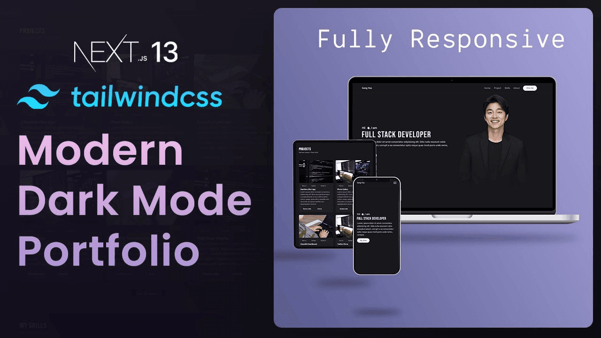 Fully Responsive Modern Dark Mode Portfolio Built in Next.js and TailWindCSS