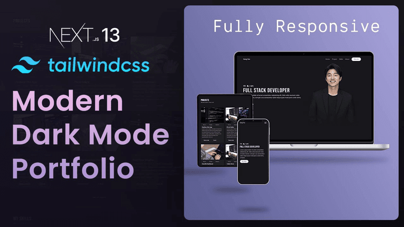 Fully Responsive Modern Dark Mode Portfolio Built in Next.js and TailWindCSS