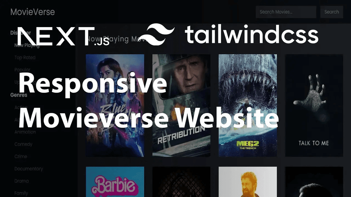 Responsive Movieverse Website using Next, Tailwind & TMDB API